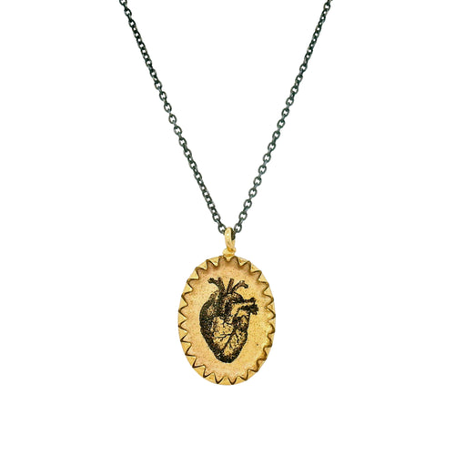 Anatomical Heart Pendant Necklace - "Brave Heart"