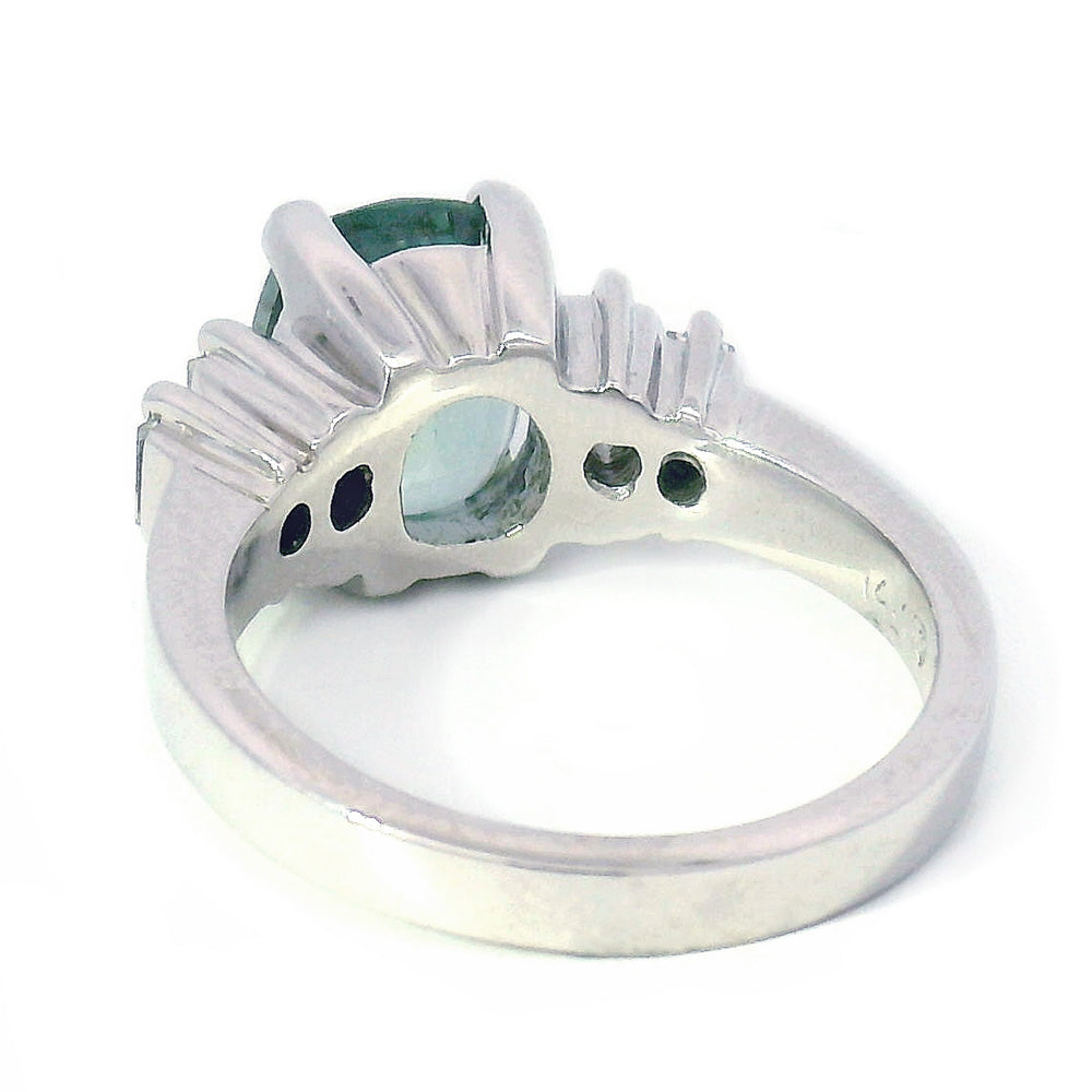 Estate Tourmaline, Diamond & White Gold Ring - "Amila"