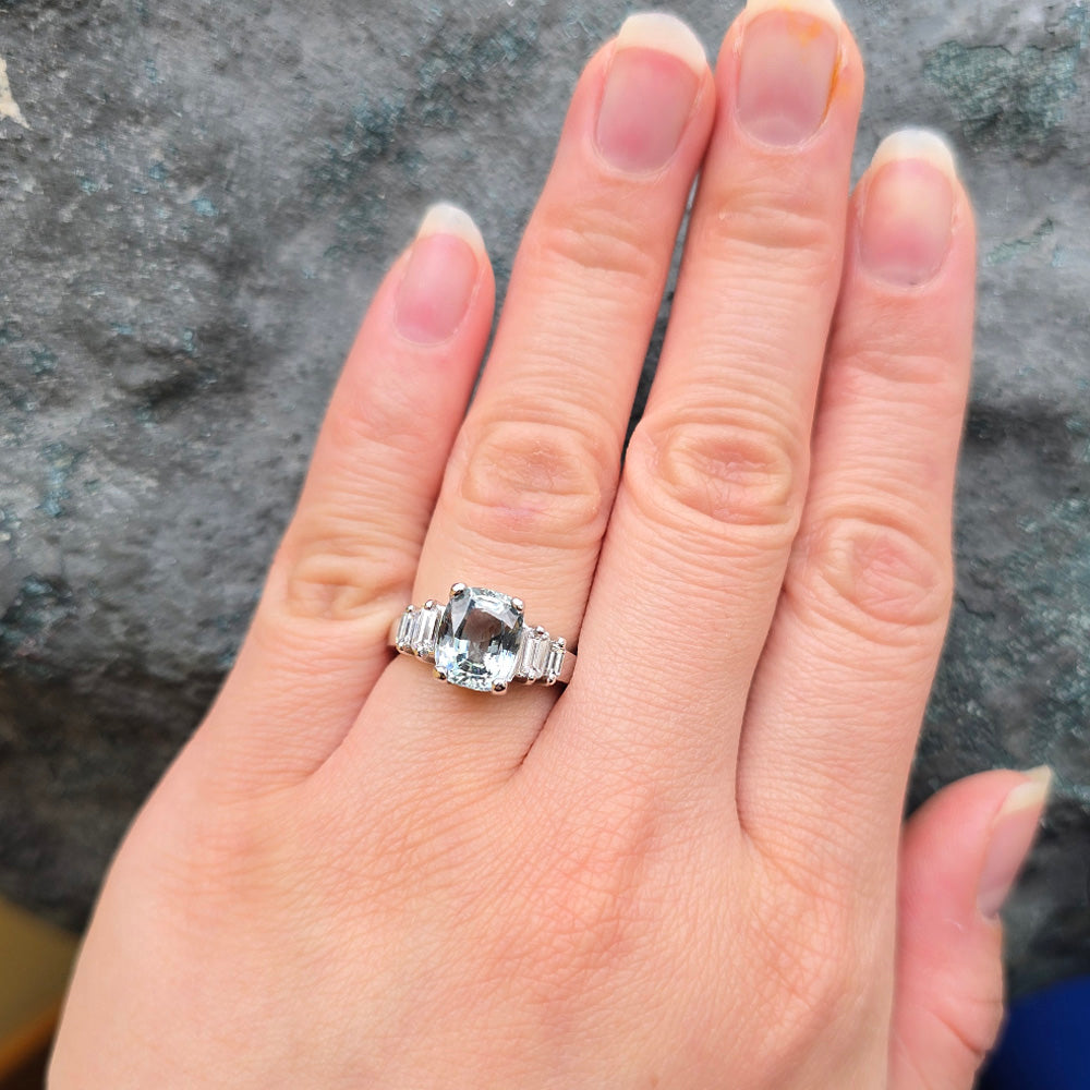 Estate Tourmaline, Diamond & White Gold Ring - "Amila"