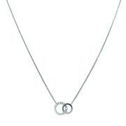 White Gold and Diamond Necklace- "Intertwined Circle"