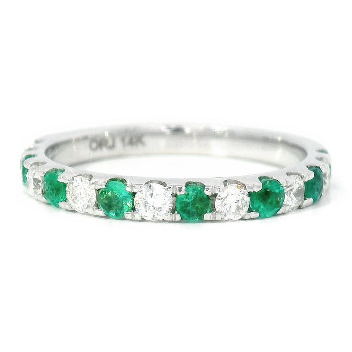 Emerald, Diamond & White Gold Ring - "Cadence"