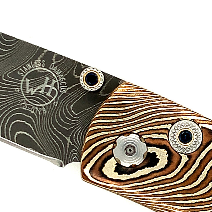 Damascus Steel Monarch Limited Edition Knife - "B05 Blue & Gold"