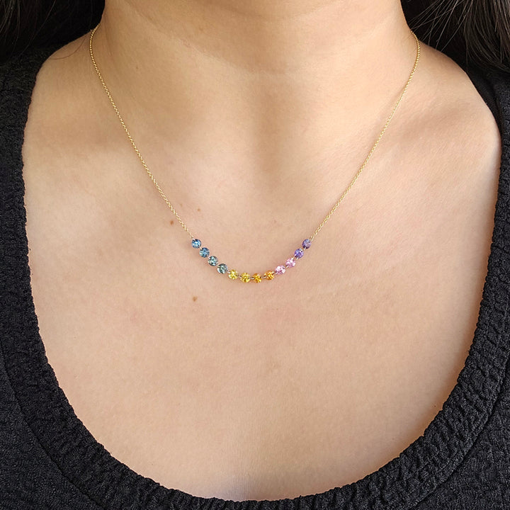 Rainbow Montana Sapphire Necklace - "Pride of Montana"