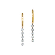 Gold and Diamond Stud Earrings - "Streamer 5"