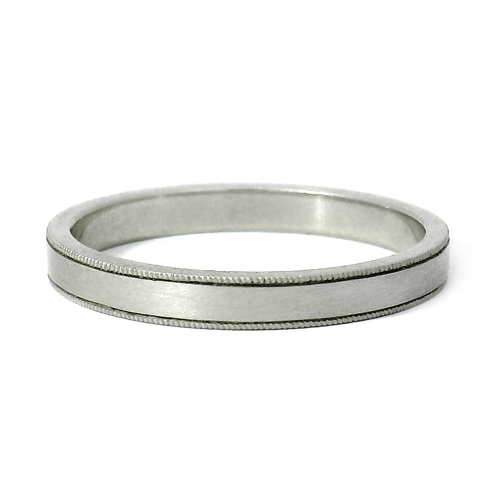 Platinum Band with Milgrain Detail