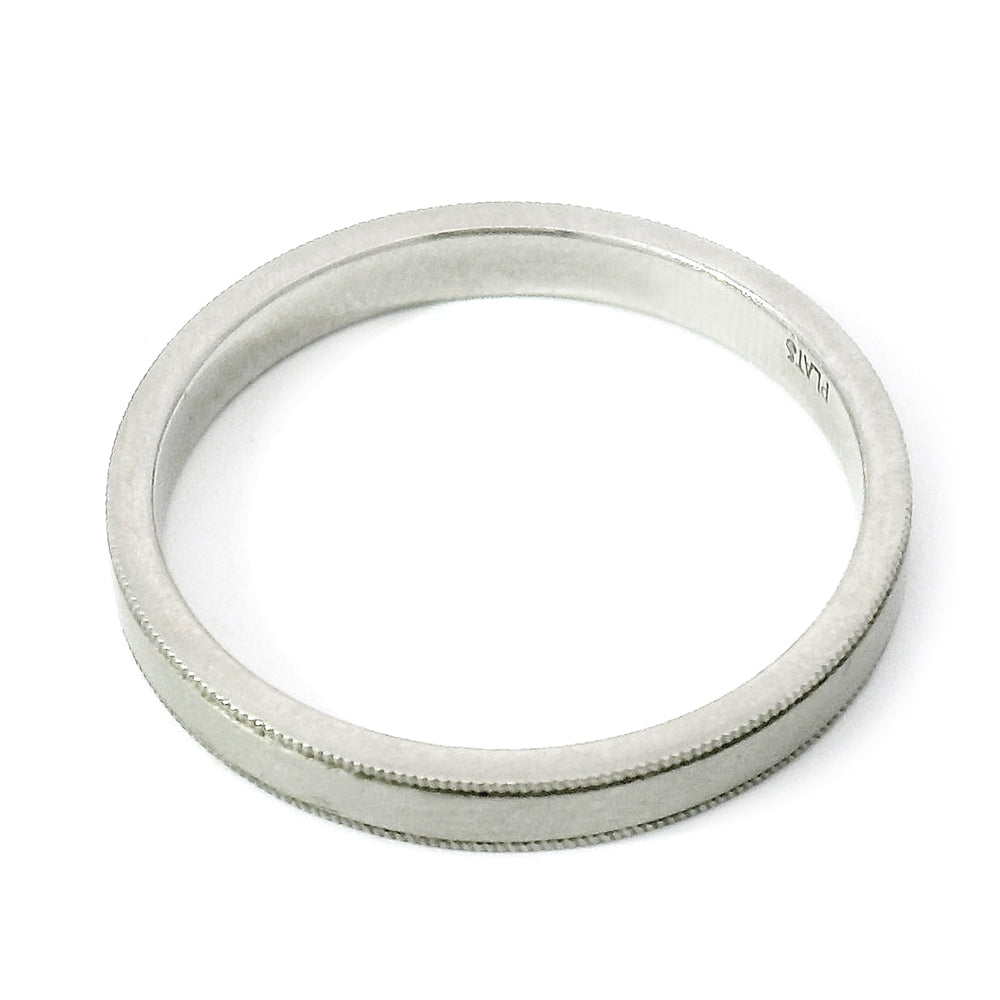 Platinum Band with Milgrain Detail