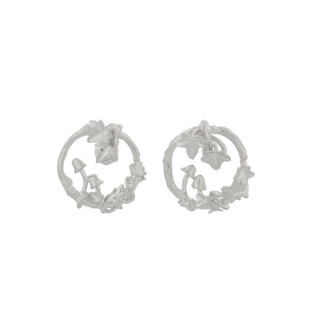 Sterling Silver Stud Earrings - "Woodland Loop"