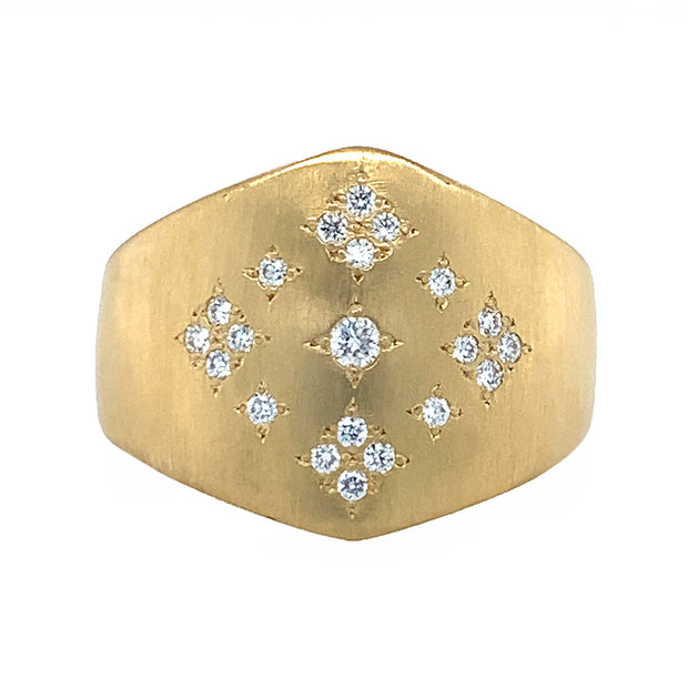 Yellow Gold and Diamond Ring- "Sierra's Moon and Stars"