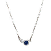 Yogo Sapphire & Diamond Sterling Silver Necklace - "Winter Peace"