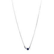 Yogo Sapphire & Diamond Sterling Silver Necklace - "Winter Peace"