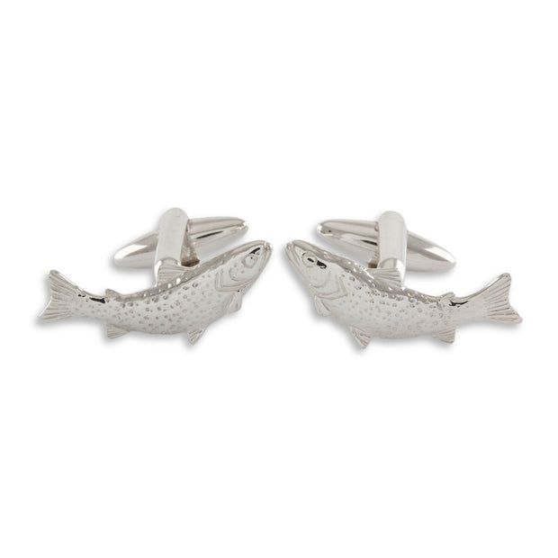 Sterling Silver Cufflinks - "Trout Fish"
