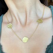 Yellow Gold Aspen Leaves Station Necklace - "Forest of Gold"