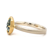 Montana Sapphire & Diamond Two-Tone Gold Engagement Ring - "Lotus Sky"