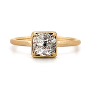 Salt and Pepper Rose Cut Diamond Engagement Ring - "Wren"