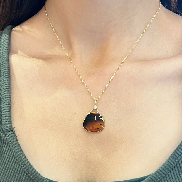 One-of-a-Kind Montana Agate Drop Necklace - "The Range"