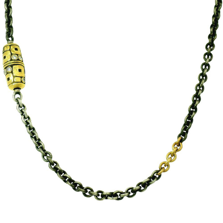 Diamond Vario Sterling Silver & Yellow Gold Necklace - "Little Windows"