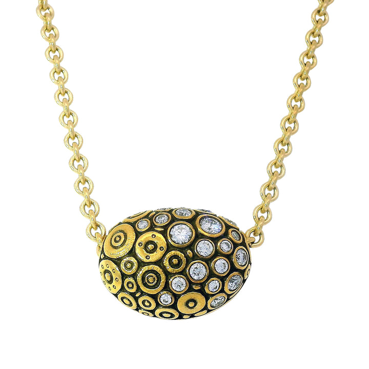 Diamond & Yellow Gold Pendant Necklace - "The Bean"