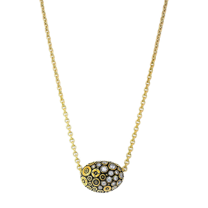 Diamond & Yellow Gold Pendant Necklace - "The Bean"
