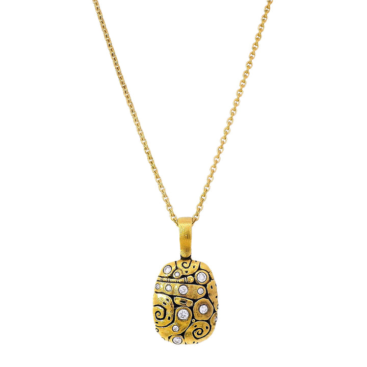 Diamond & Yellow Gold Pendant - "Flora"