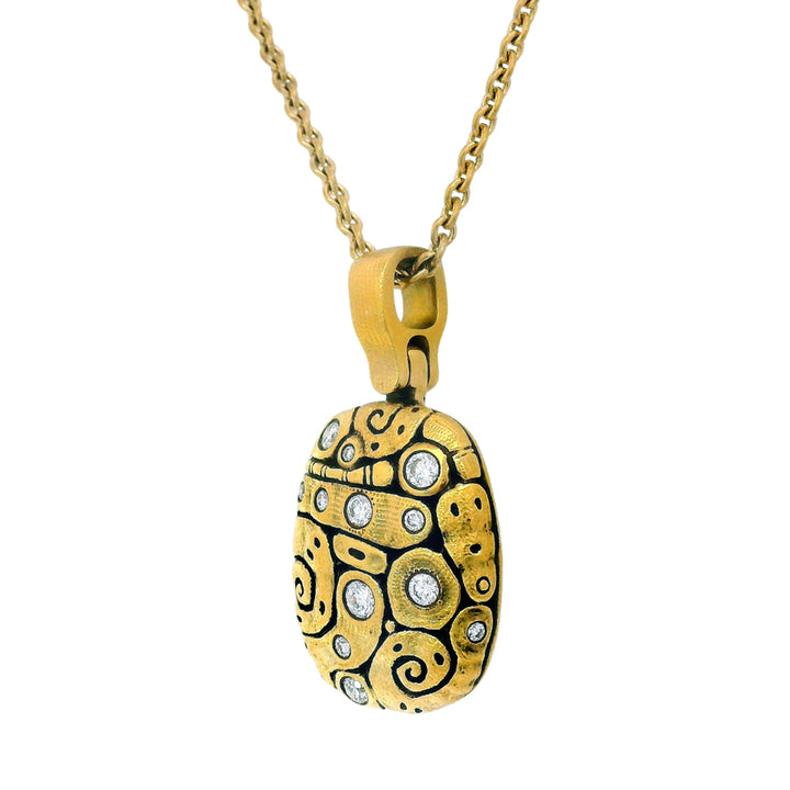 Diamond & Yellow Gold Pendant - "Flora"