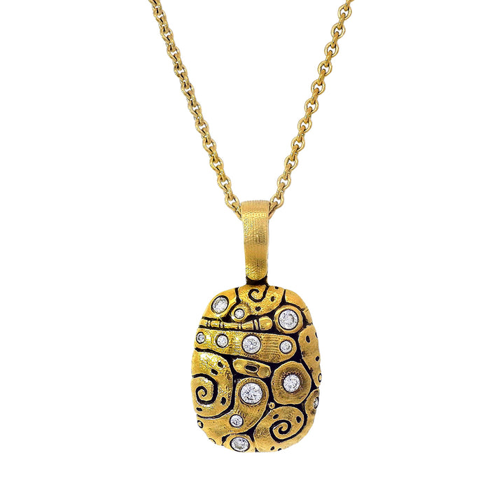 Diamond & Yellow Gold Pendant - "Flora"