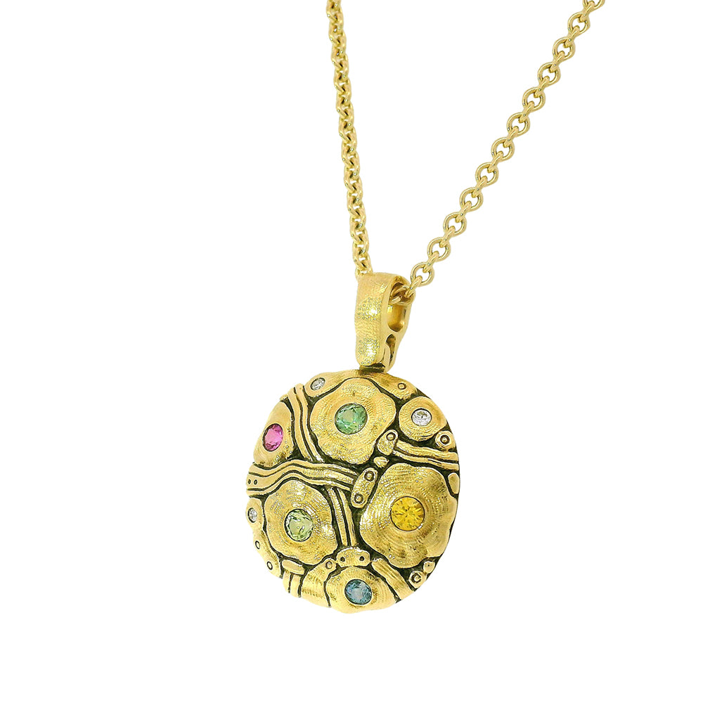 Montana Sapphire & Diamond Necklace - "Summer Flowers"