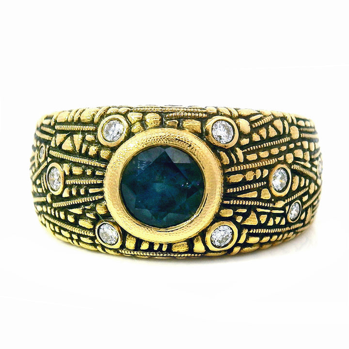 Montana Sapphire & Diamond Ring - "Starburst"