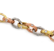 Diamond, Gold, and Platinum Three-Tone Bracelet - "Victorian"