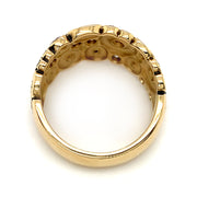 Diamond & Yellow Gold Ring - "Ocean"