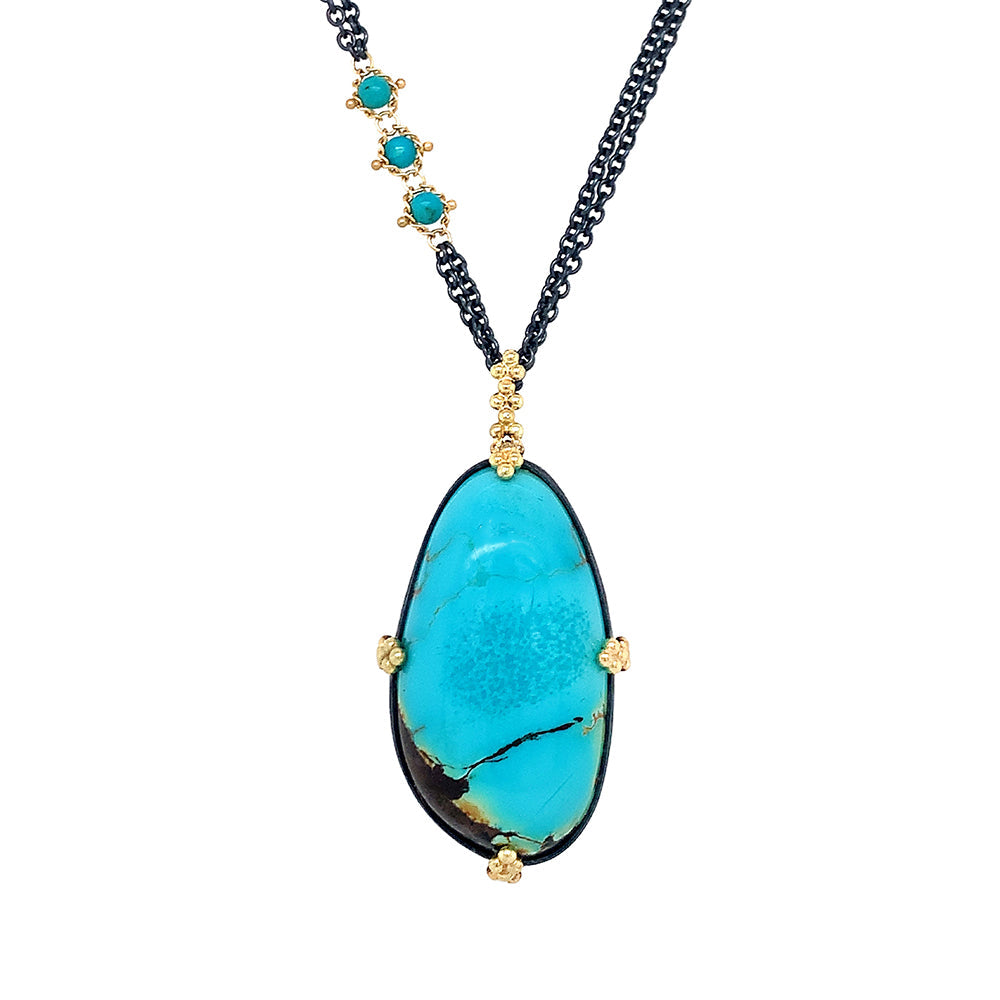 One-of-a-Kind Black Jack Turquoise Necklace