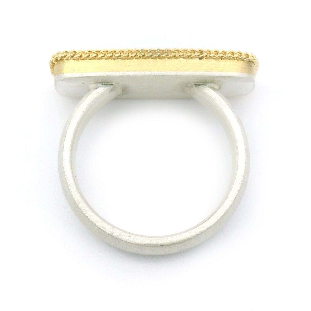 Australian Boulder Opal, Gold & Silver Ring - "Eurybia"