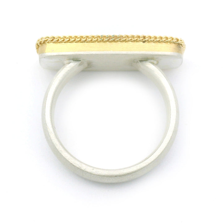 Australian Boulder Opal, Gold & Silver Ring - "Eurybia"