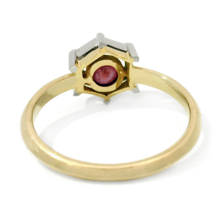 Hexagonal & Cabochon Montana Sapphire Ring - "Heart of Montana"