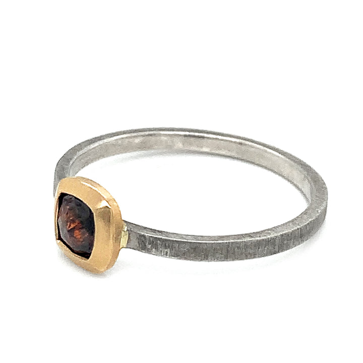 Cognac Diamond Rustic Ring - "Bronwyn"