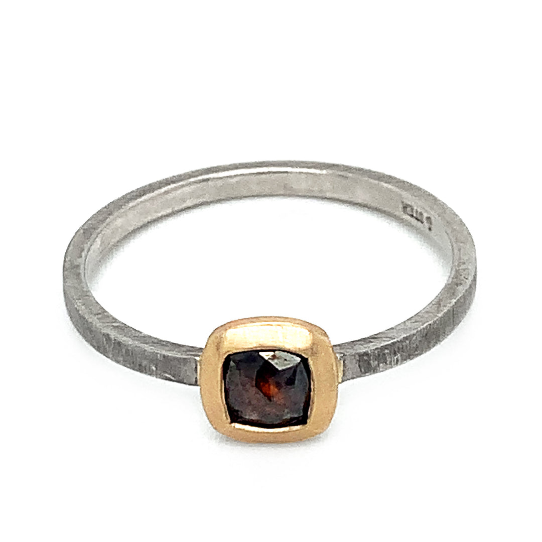 Cognac Diamond Rustic Ring - "Bronwyn"