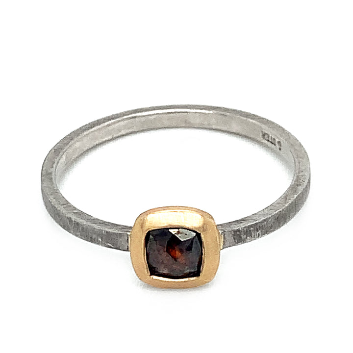 Cognac Diamond Rustic Ring - "Bronwyn"