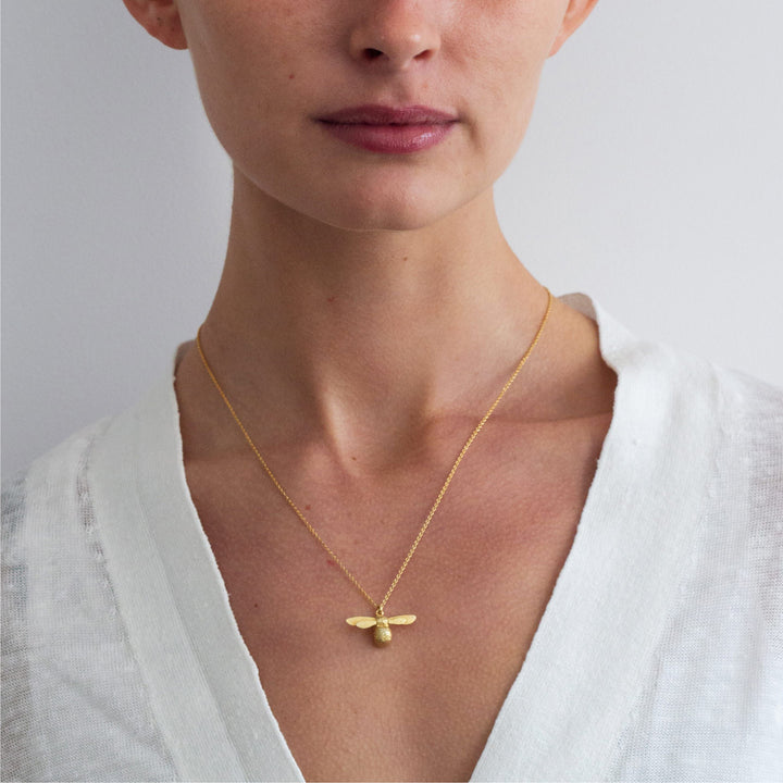 Gold Vermeil Necklace - "Baby Bee"