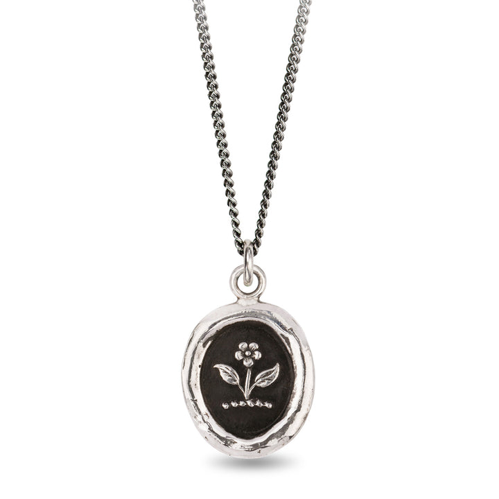 Sterling Silver Rose Talisman Necklace - "Beauty & Strength"