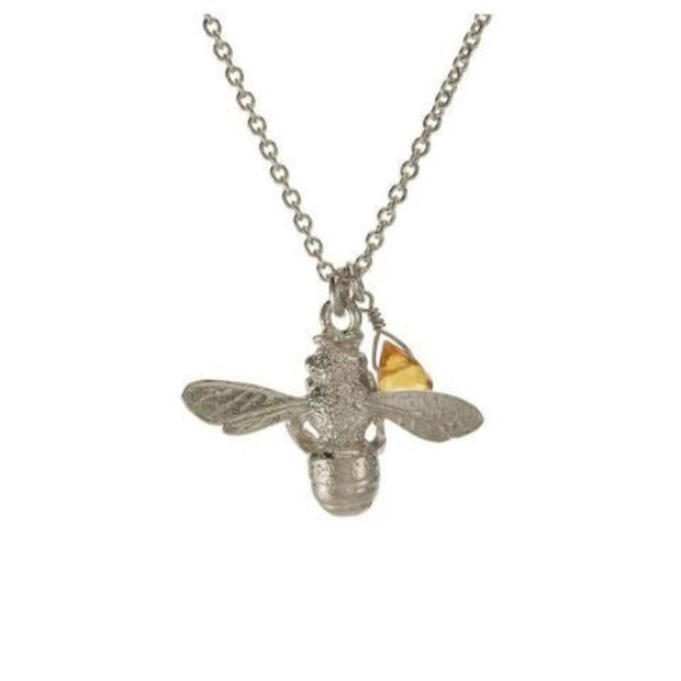 Silver bee and citrine necklace by Alex Monroe
