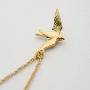 Gold Vermeil Necklace - "Flying Swallow"