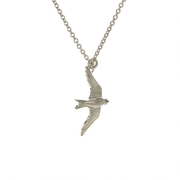 Sterling Silver Necklace - "Flying Swallow"