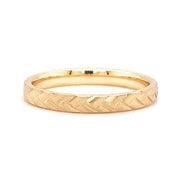 Endless Designs 14K Yellow Gold Weave/Braid Design Wedding Ring Front 