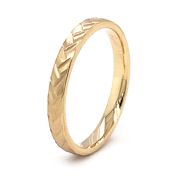 Endless Designs 14K Yellow Gold Weave/Braid Design Wedding Ring Side 2