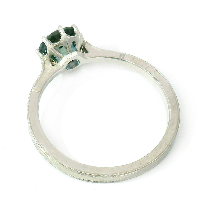 Blue Montana Sapphire & Diamond Engagement Ring - "Victoria Solitaire"