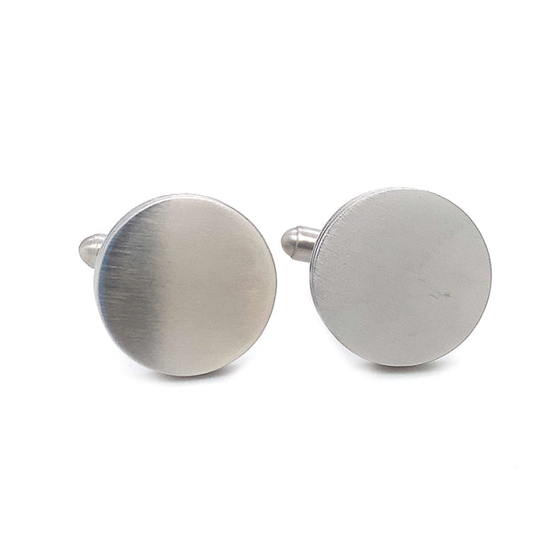 Stainless Steel Cufflinks - "Circle with Side Grooves"