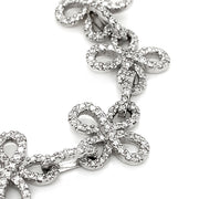 Diamond & 18K White Gold Tennis Bracelet- "Lucky Clover"