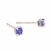 Tanzanite & White Gold Stud Earrings