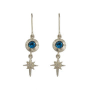London Blue Topaz & Sterling Silver Drop Earrings - "Guiding Star"