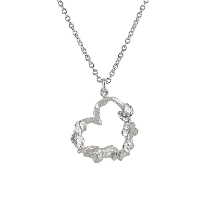 Sterling Silver Necklace - "Floral Heart & Itsy Bitsy Bee"