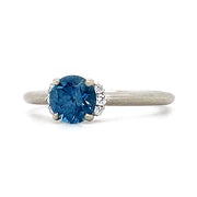 White Gold and Blue Montana Sapphire Engagement Ring - "Livia"